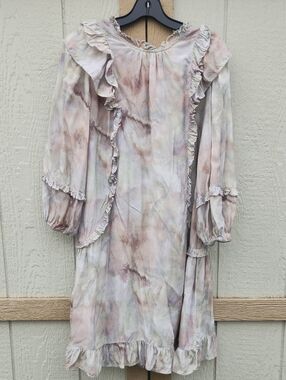 Current Air Boho Woodland Goblin Fairy Anthropologie Ruffle Earthy Dress Small